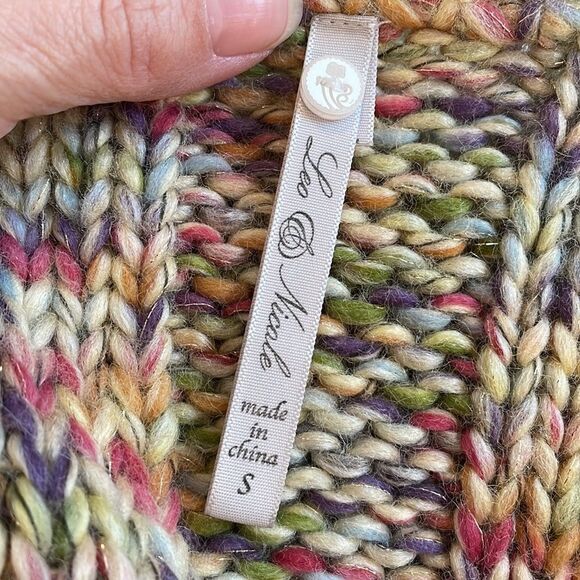 Leo & Nicole multi colored Snap neck cardigan sweater - Picture 8 of 10